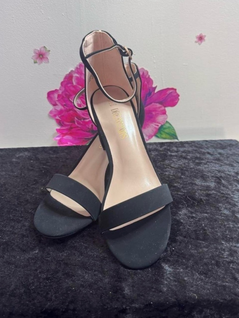 Dream Pairs Black Open-Toe Ankle Strap Heels